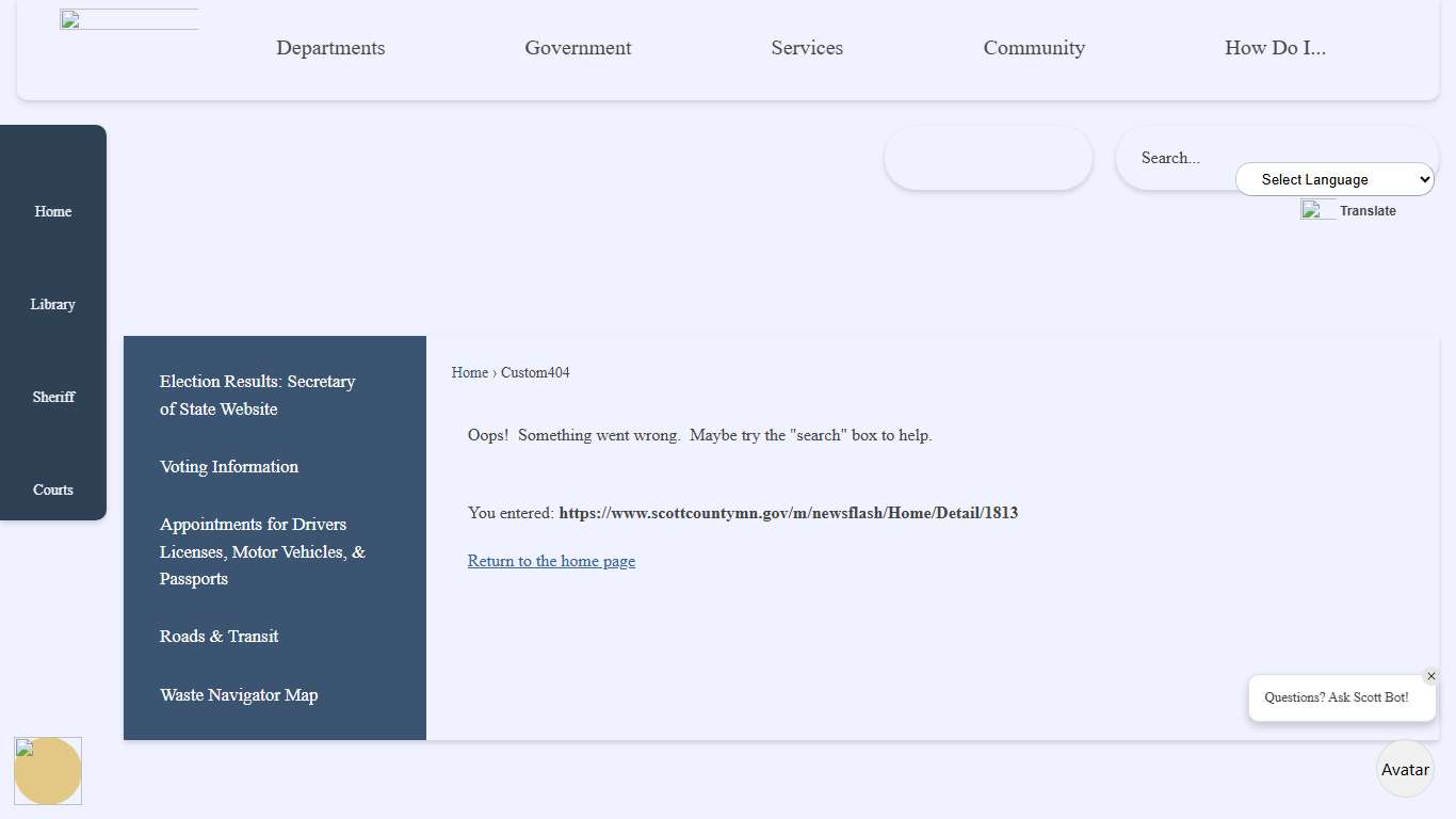 Custom404 • Scott County, MN • CivicEngage